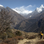 Above Namche :: the famous panorama :: Taboche, Everest over Nuptse, Lhotse, Ama Dablam