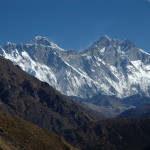 Above Namche :: Everest over Nuptse and Lhotse zoomed