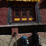 Phortse :: our backpacks by the gompa window