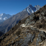 Leaving Phortse :: on the high trail to Pangboche looking southwest