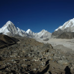 The side morraine by Lobuche :: the Khumbu Glacier looking north