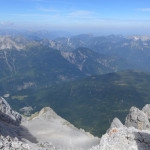 Zugspitze — a bench on the ridge, looking north
