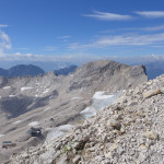 Zugspitze — a bench on the ridge, looking west